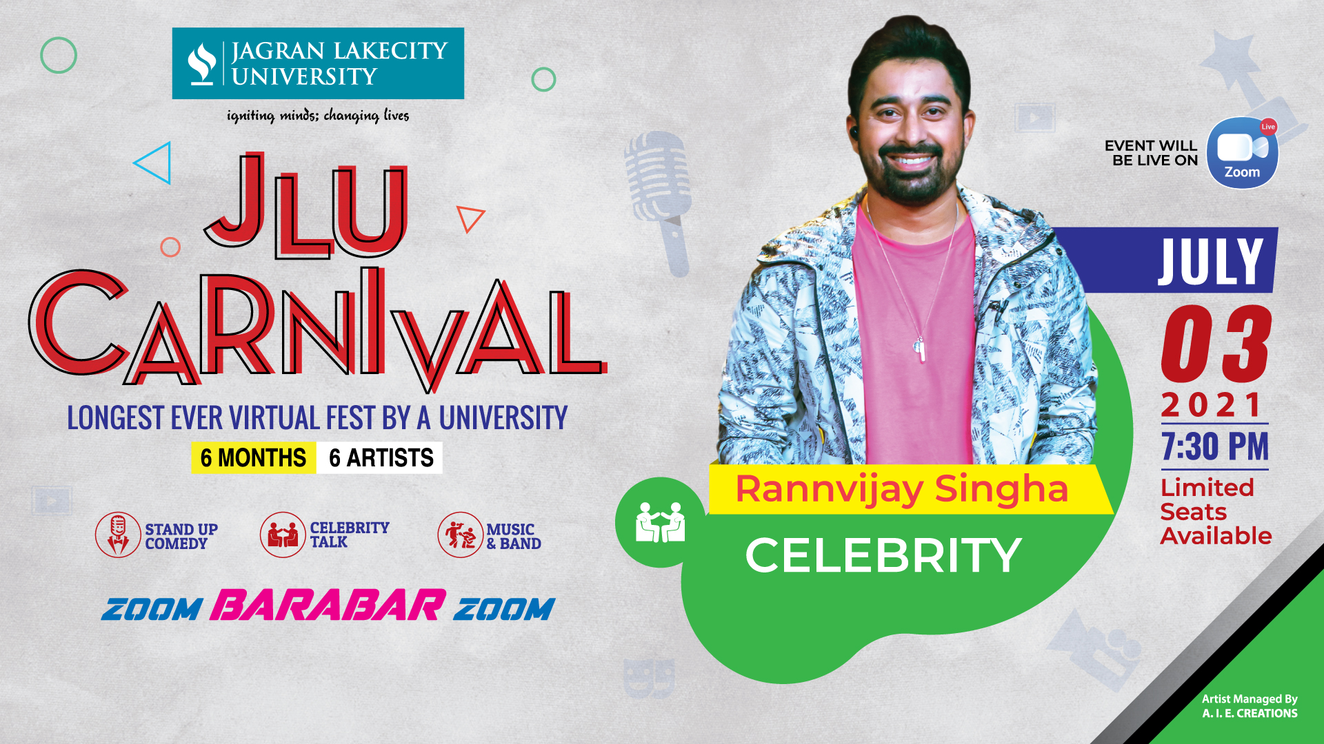 Rannvijay Singha at JLU Carnival 2021